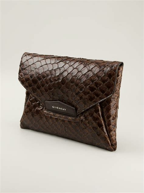 givenchy vintage clutch black brown|Givenchy Clutches .